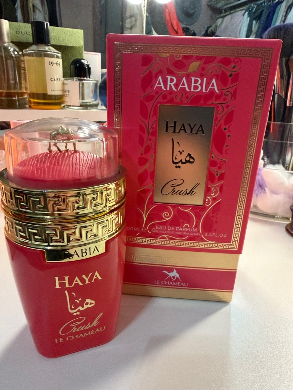 Arabia Haya Crush Le Chameau Red & Gold Perfume Bottle